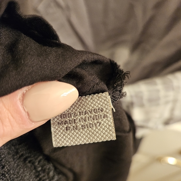 Solitaire womens 1X plus size Tie dye black gray shirt top short sleeves crochet - Picture 6 of 6